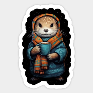 Otter in Winter Sticker